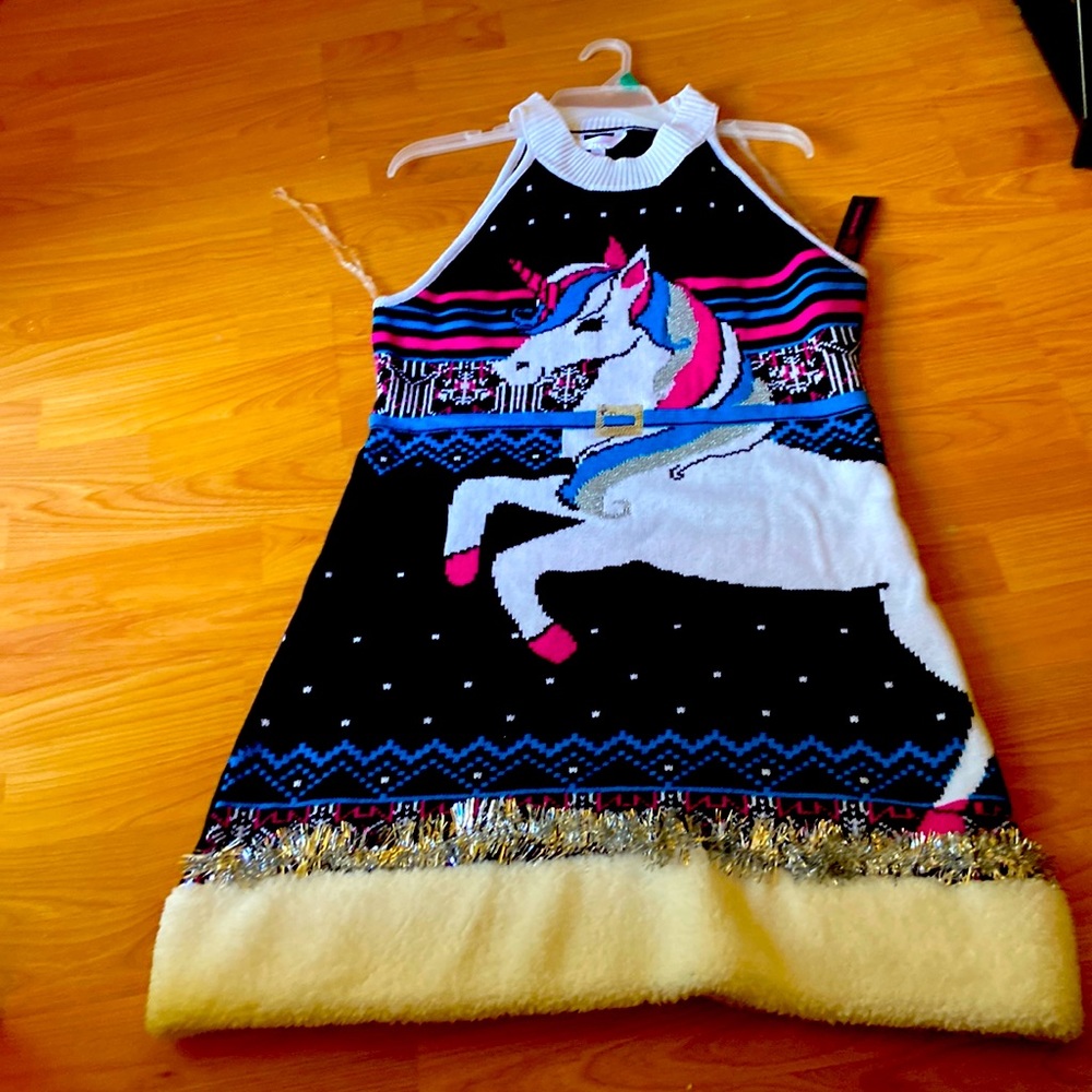 Christmas unicorn dress